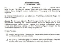 Come funziona la “Patientenverfügung”?