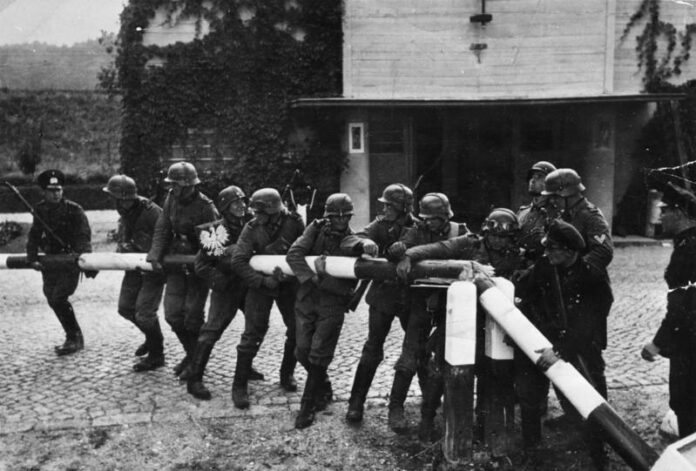 Polen, Schlagbaum, deutsche Soldaten