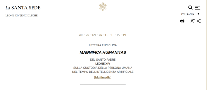 Screenshot Magnifica Humanitas